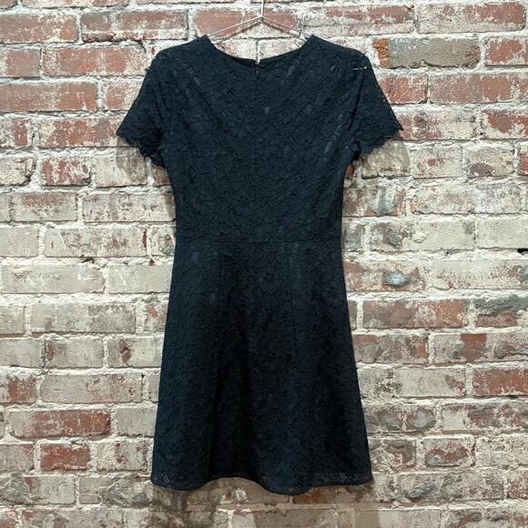 J. Crew Black Lace A-Line Party Dress Size 0 - Picture 5 of 5